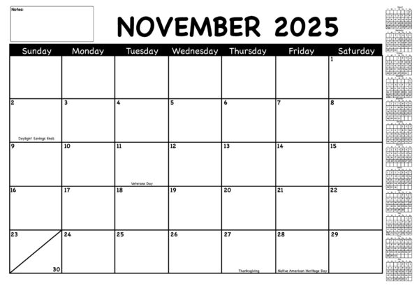 SHAPES ETC. Academic Year Desk Calendar - Combo Set of Black/White with Previews and Chalkboard Design