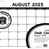SHAPES ETC. Academic Year Desk Calendar - Combo Set of Black/White with Previews and Chalkboard Design