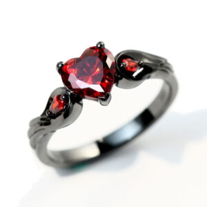 Bleeding Heart Gunmetal Ring