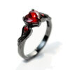 Bleeding Heart Gunmetal Ring