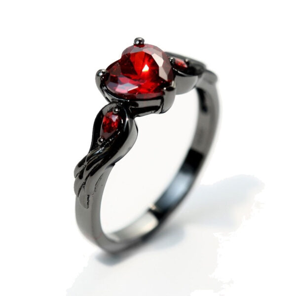 Bleeding Heart Gunmetal Ring