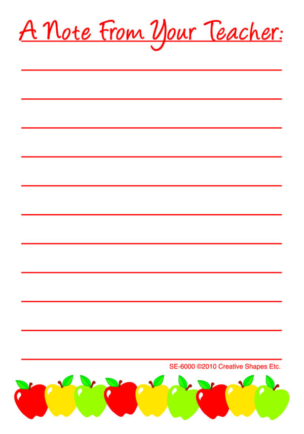 SE-6000_Teacher_Note.jpg SHAPES ETC. Notes & Quotes - Teacher Note