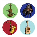 SHAPES ETC. Incentive Stickers - Musical Instruments (Pack of 1728)